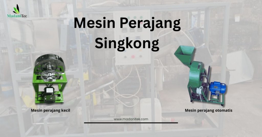 Mesin perajang singkong model kecil dan sedang yang beroperasi otomatis