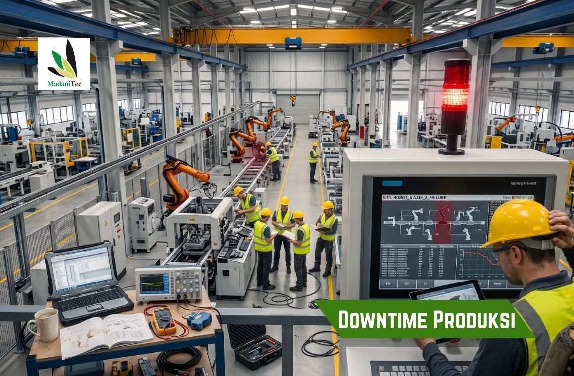 Downtime produksi pada mesin pabrik akibat gangguan listrik