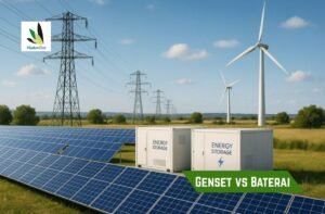 Genset vs baterai sebagai solusi listrik cadangan untuk industri